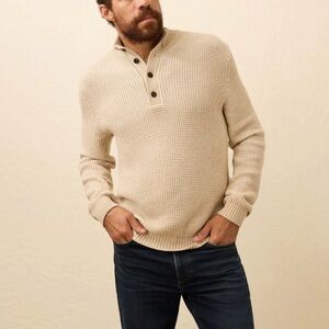 Faherty Men's Cream Crewneck Sweater